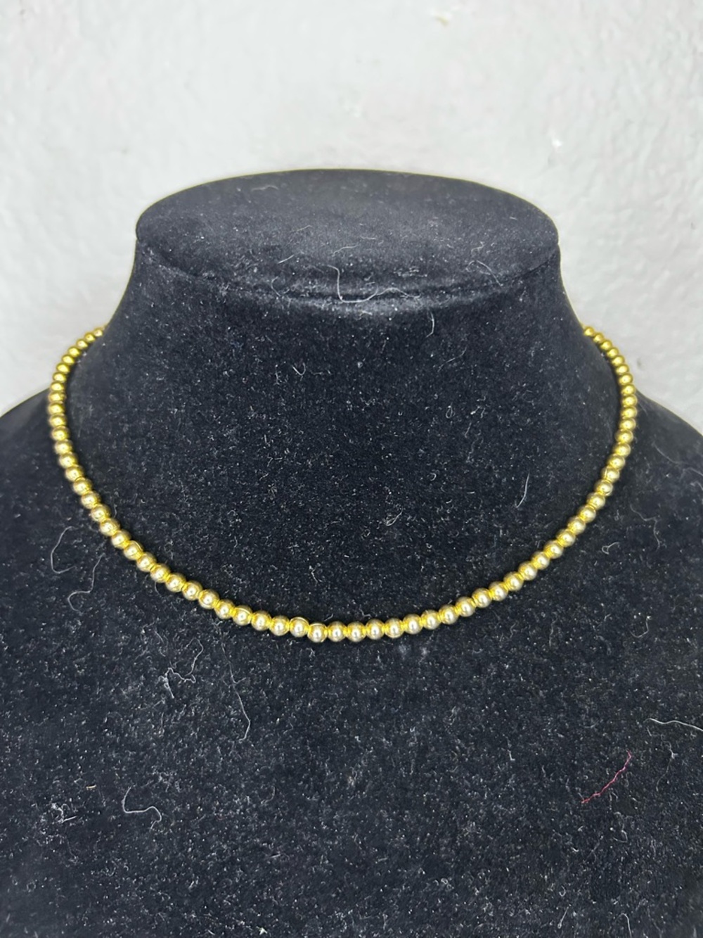 Gold Beaded Choker Necklace - Classic Women's Jewelry